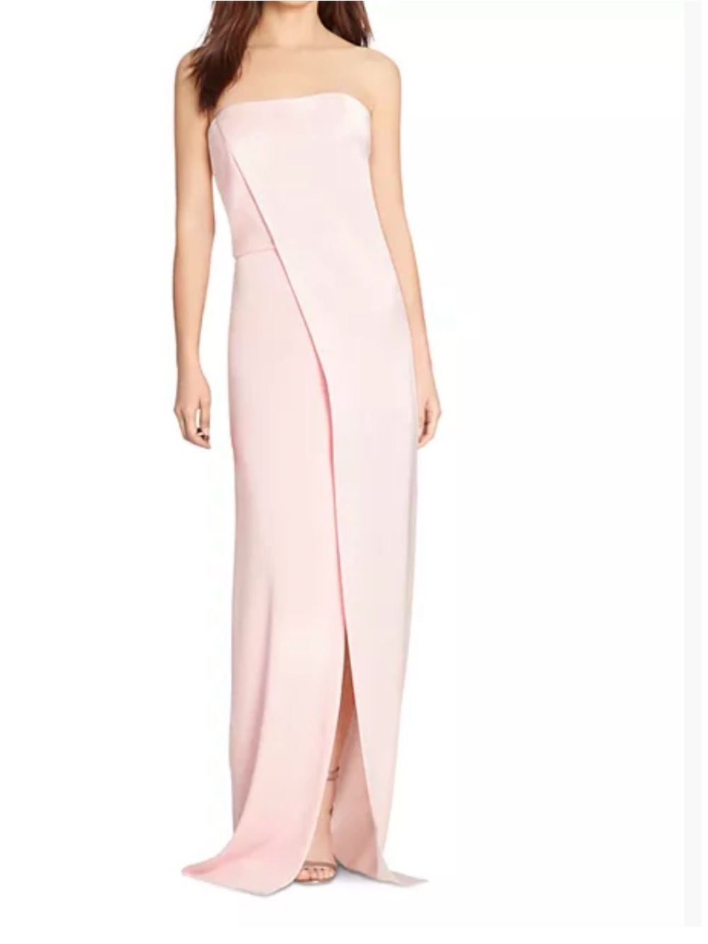 HALSTON HERITAGE strapless crossover gown nwt